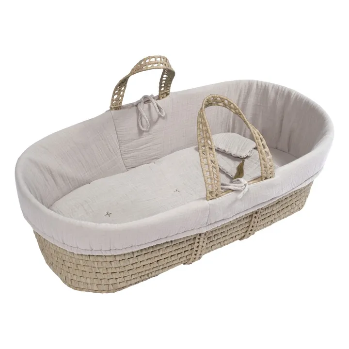 Organic cotton Bedding Set for Moses Basket | Powder S018- Product image n°0