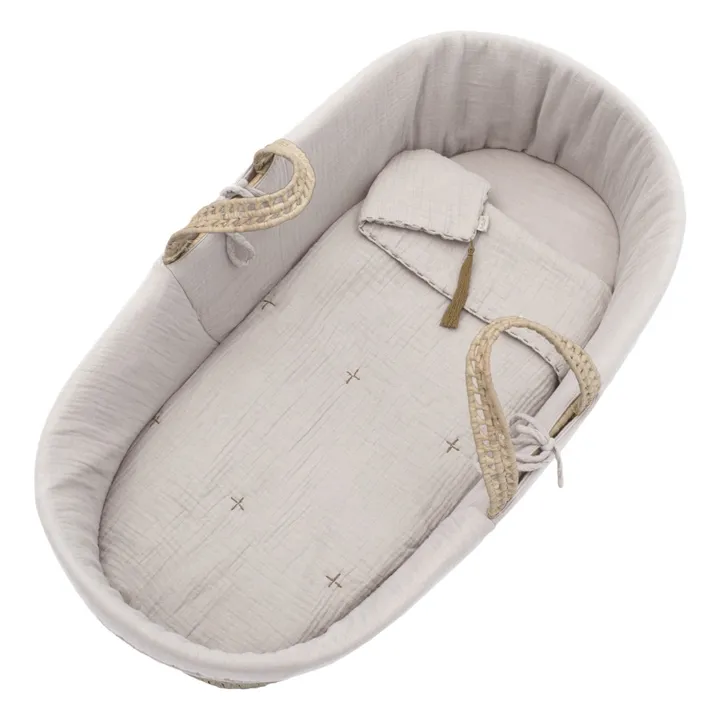Organic cotton Bedding Set for Moses Basket | Powder S018- Product image n°1