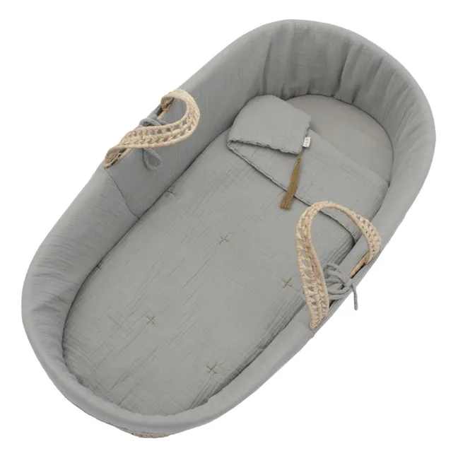 Babywiege-Wäsche aus Bio-Baumwolle | Silver Grey S019
