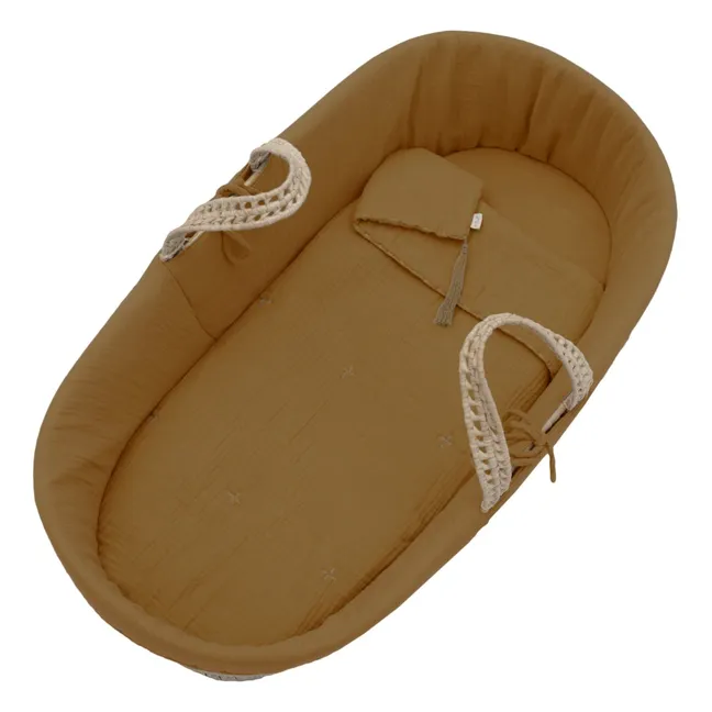Organic cotton Bedding Set for Moses Basket | Gold S024