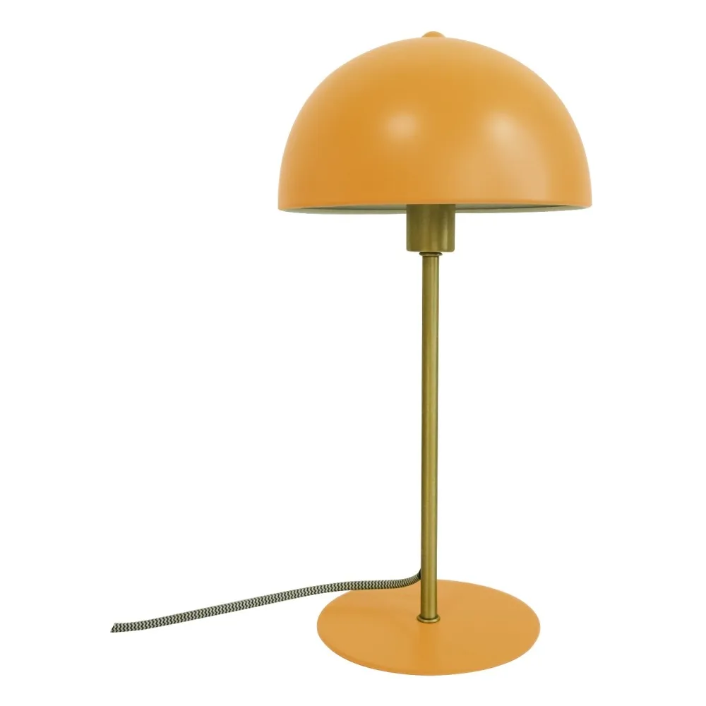 Present Time Yellow Curry Colour Bonnet Metal Table Lamp