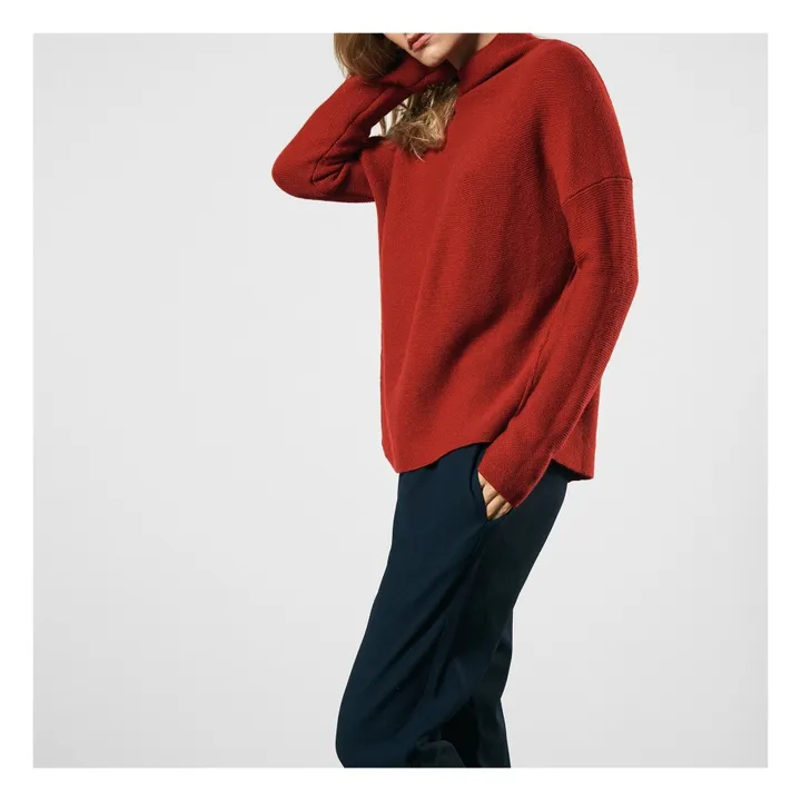 Pullover Lana Vierge | Rosso giapponese- Immagine del prodotto n°4