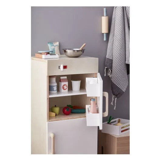 Kühlschrank und Tiefkühlschrank aus Holz- Produktbild Nr. 4