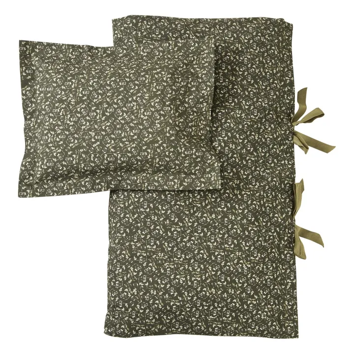 Percale Bed Set Baby Floral Moss