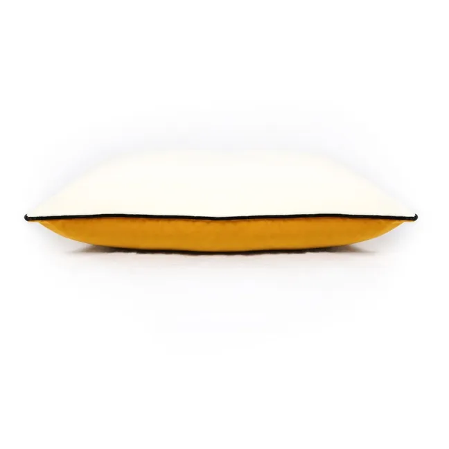 Coussin en velours Double-Jeu | Ocre