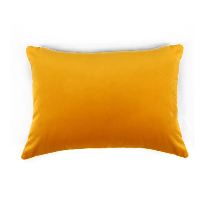 Coussin en velours Double-Jeu | Ocre