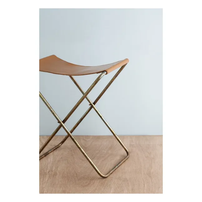 Faltbarer Hocker aus Leder Nola