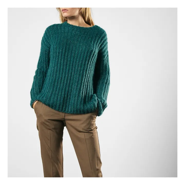 Pomandère Mohair Lurex Jumper Green Smallable