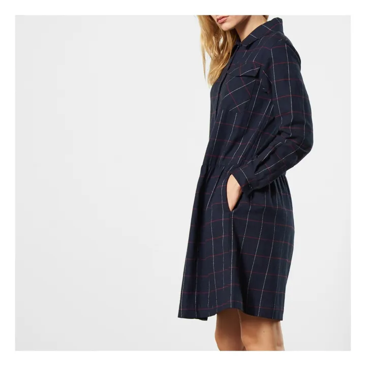 Checkered Dress  | Navy blue- Product image n°4