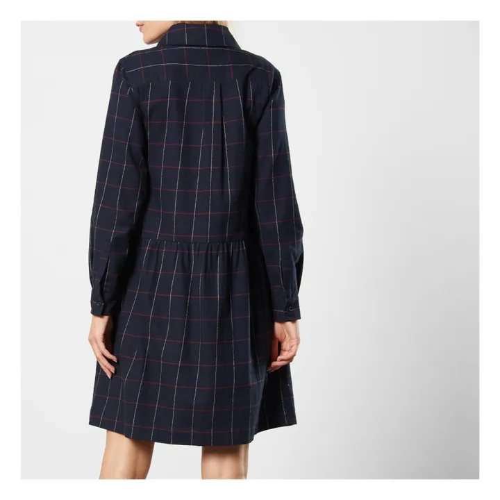 Checkered Dress  | Navy blue- Product image n°5