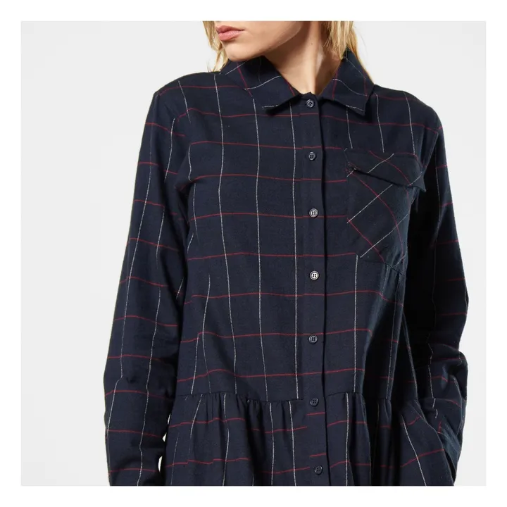 Checkered Dress  | Navy blue- Product image n°6