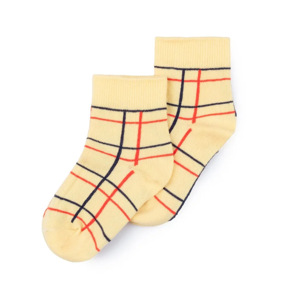 Bobo Choses Pale Yellow Checkered Socks