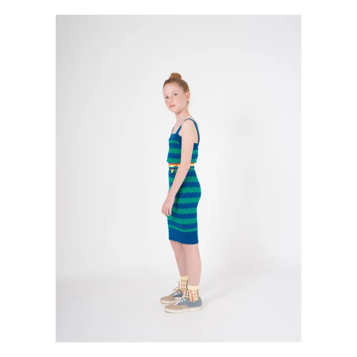 Vestido de Punto Bicolor | Azul Marino- Imagen del producto n°2