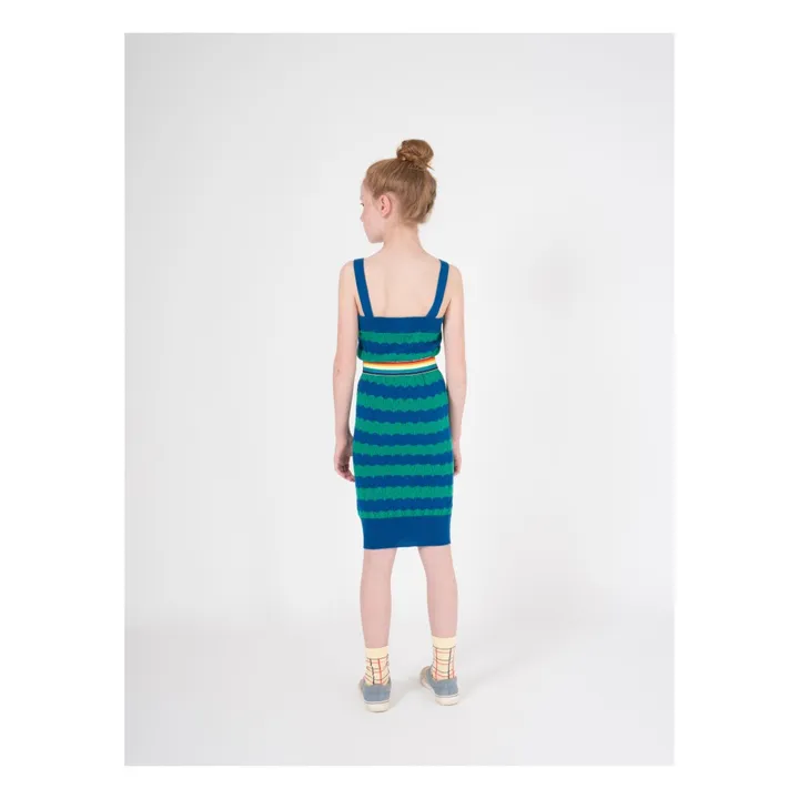 Vestido de Punto Bicolor | Azul Marino- Imagen del producto n°3