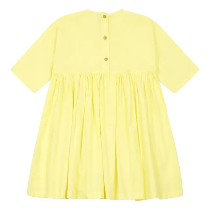 Wave organic cotton dress | Pale yellow- Product image n°2