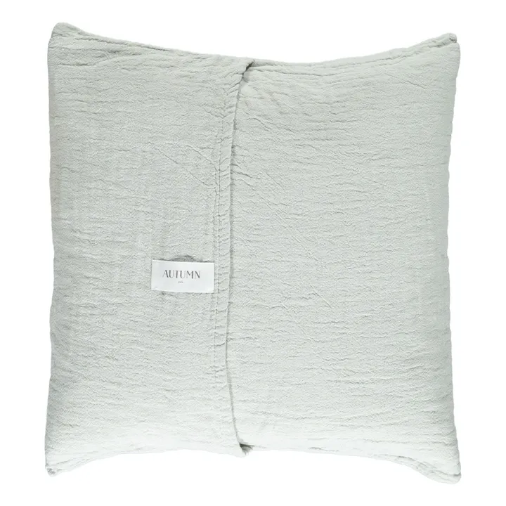 Washed Cotton Jacquard Cushion | Almond green- Product image n°2