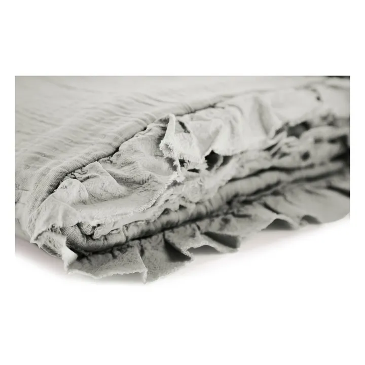 Cotton Muslin Frill Bed Set | Almond green- Product image n°2