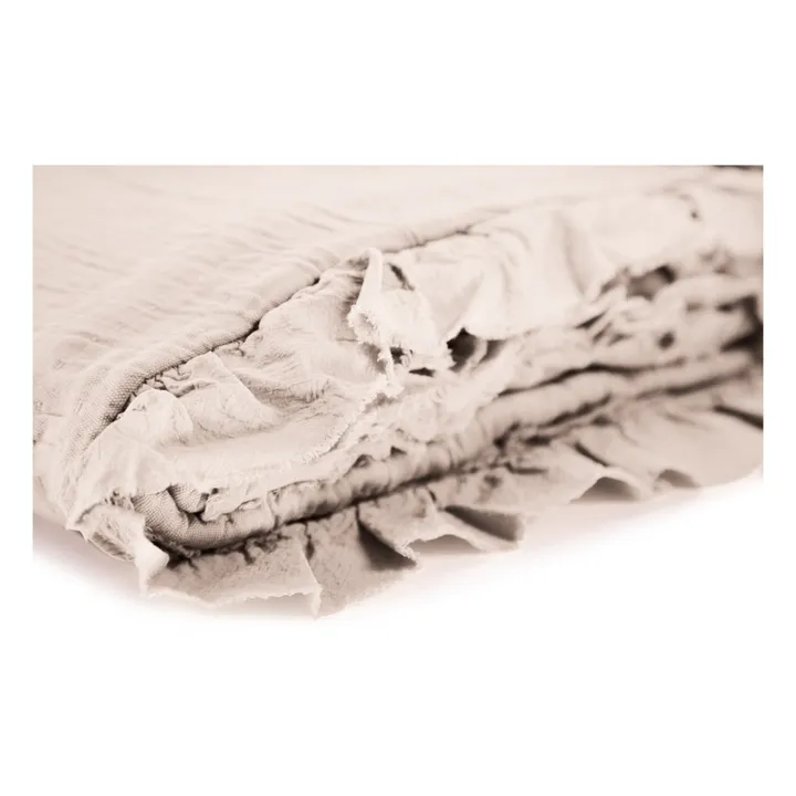 Juego de sábanas con volantes de gasa de algodón | Crudo- Imagen del producto n°3