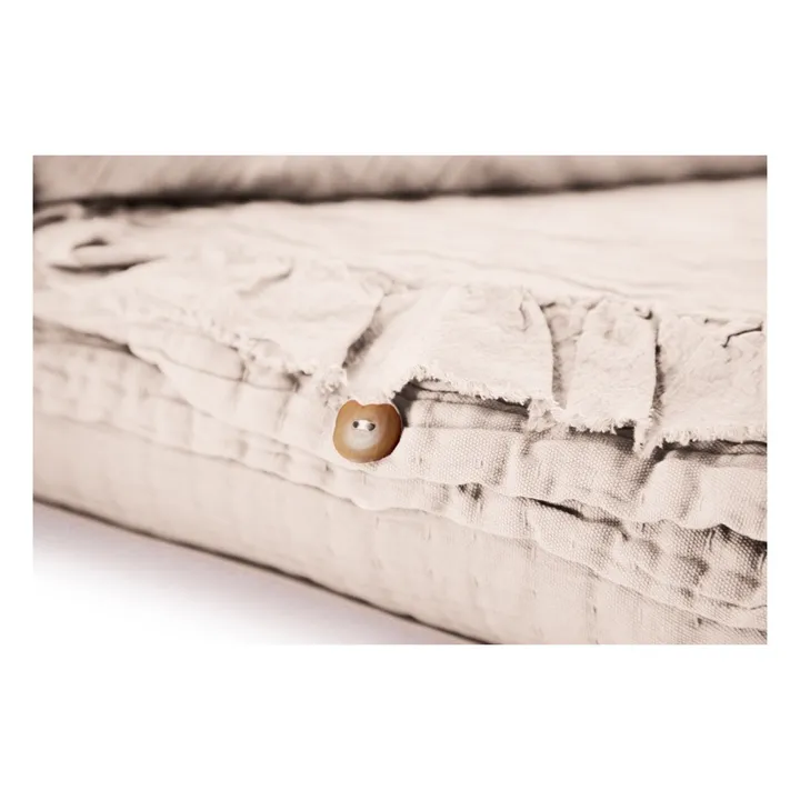 Juego de sábanas con volantes de gasa de algodón | Crudo- Imagen del producto n°5