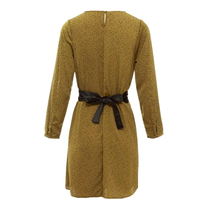 Velours Kleid mit Punkten  | Khaki- Produktbild Nr. 2
