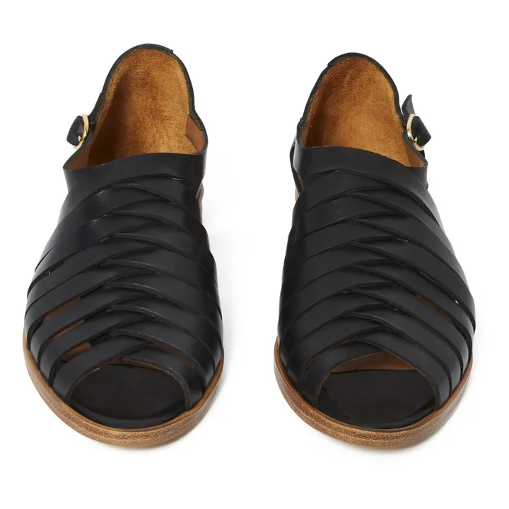 Anthology Paris - Kuala Leather Sandals - Black | Smallable