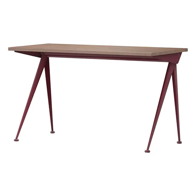 Compas Direction Desk - Japanese red base - Jean Prouvé, 1953 | Walnut
