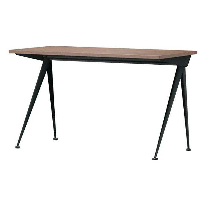 Bureau Compas Direction - piètement Noir - Jean Prouvé | Noyer- Image produit n°0