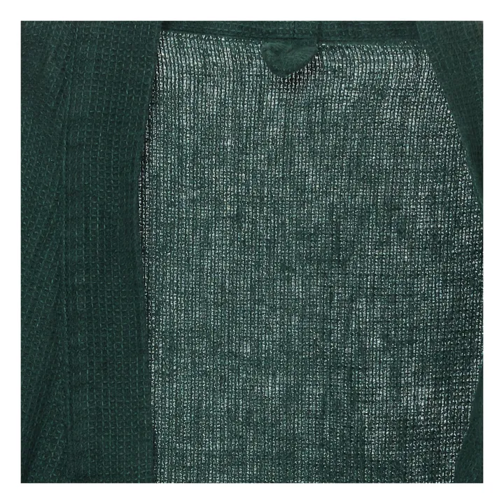 Washed linen honeycomb robe | Vine Leaf Green- Product image n°2