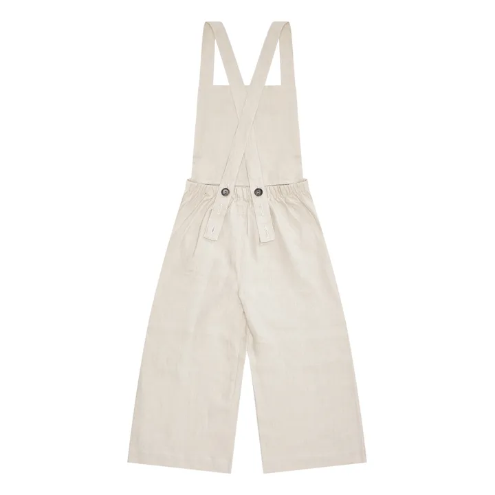 Linen dungarees | Beige- Product image n°3