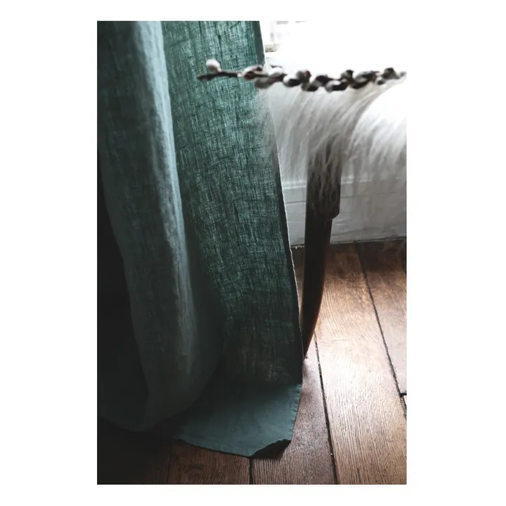 Vorhang zum Überziehen oder Festklemmen Vorgewaschene Leinen | Kohle- Produktbild Nr. 1