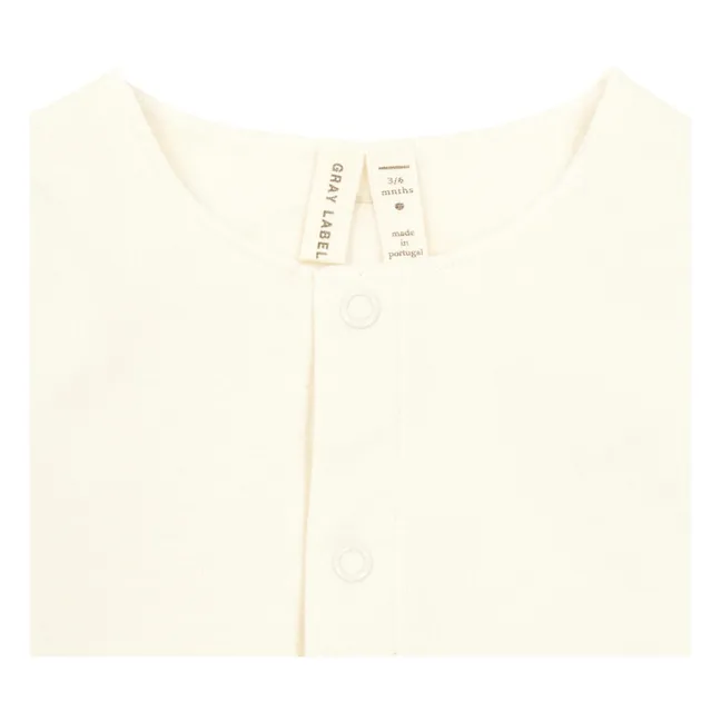 Cardigan Uni Coton Bio | Blanc cassé