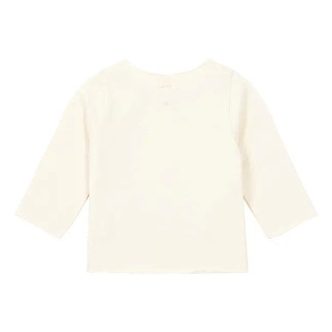 Cardigan Uni Coton Bio | Blanc cassé