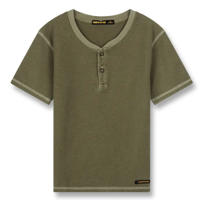 Roswell cotton piqué T-shirt | Khaki- Product image n°0