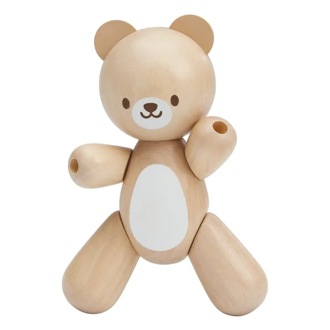 Wooden jointed teddy bear
