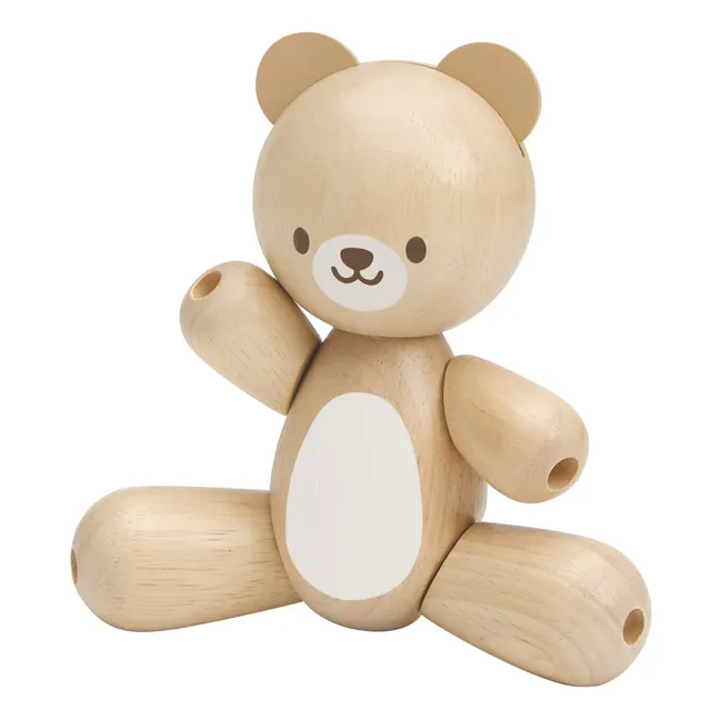 Wooden jointed teddy bear