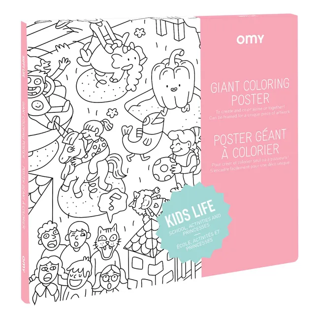 Poster géant à colorier Le mini-monde des enfants