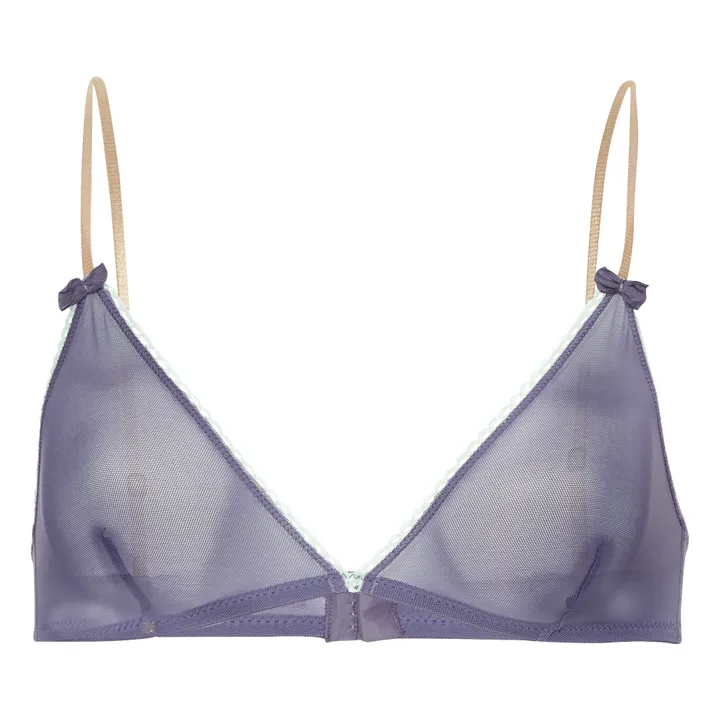 Amethyst plain bra | Grey blue- Product image n°0