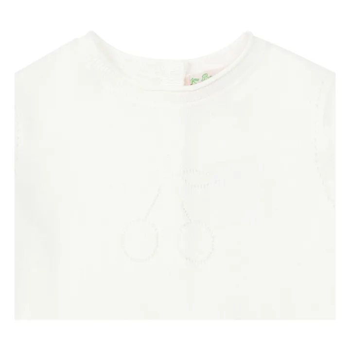 Combinaison Coton Cerises | Ecru- Image produit n°1