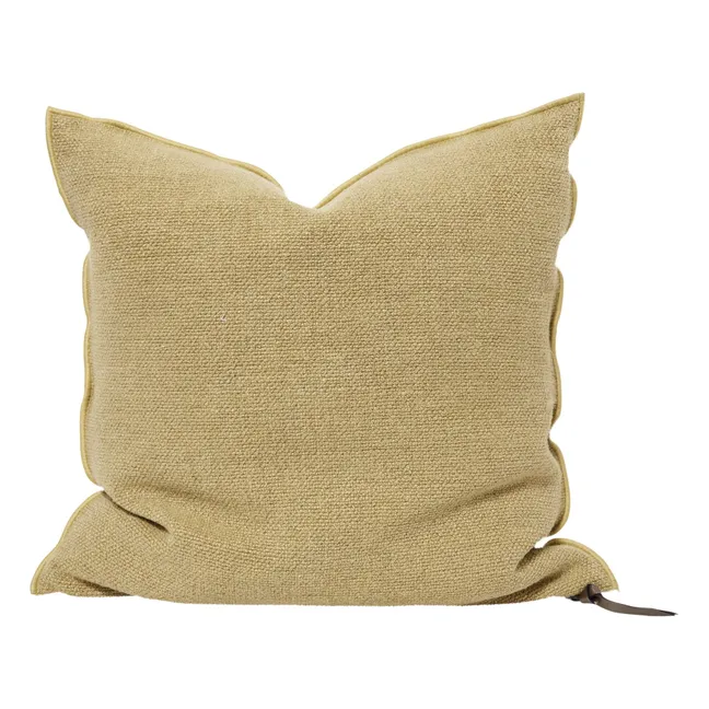 Coussin Vice Versa en toile Formentera | Jaune Paille