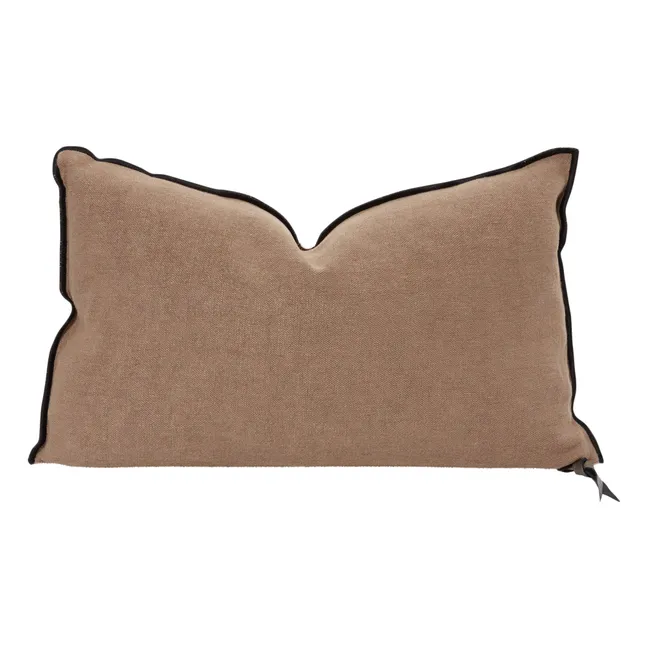 Vice Versa Black Line linen cushion | Blush