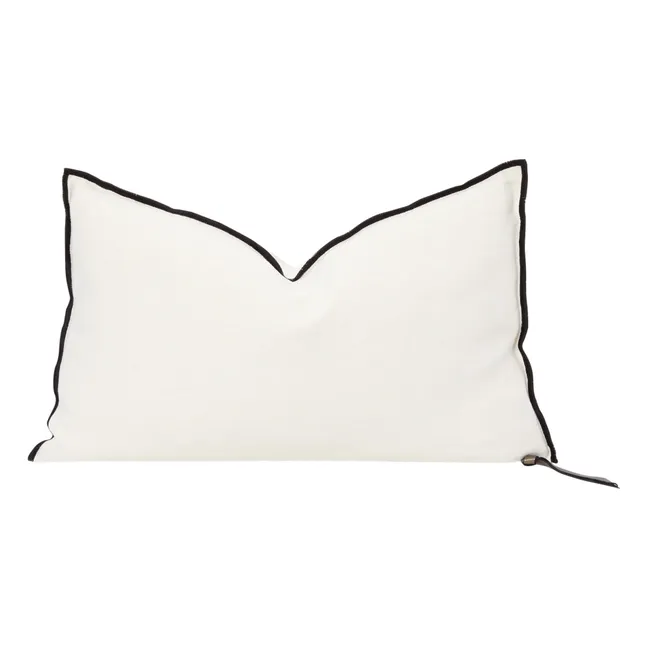 Vice Versa Black Line linen cushion | Cream