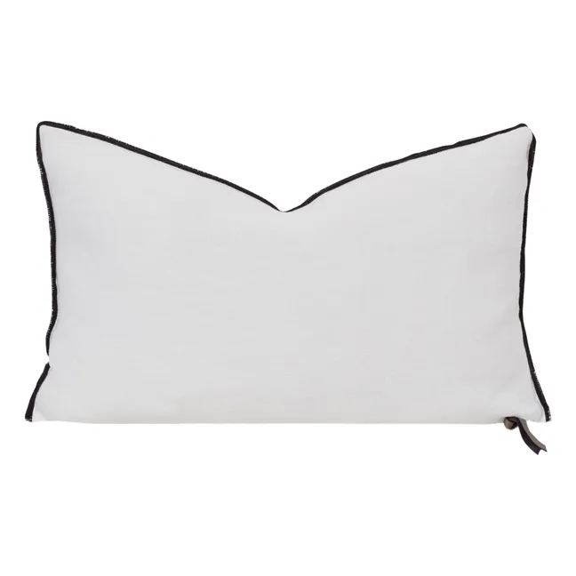 Vice Versa Black Line linen cushion | White