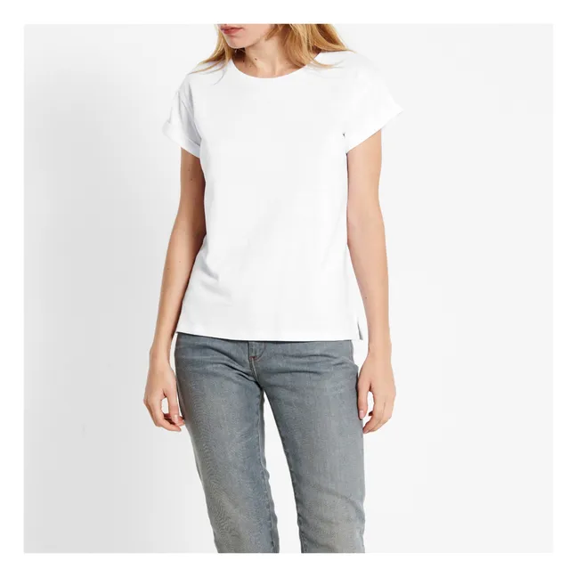 T-Shirt aus Baumwolle und Lyocell Albano  | Weiß