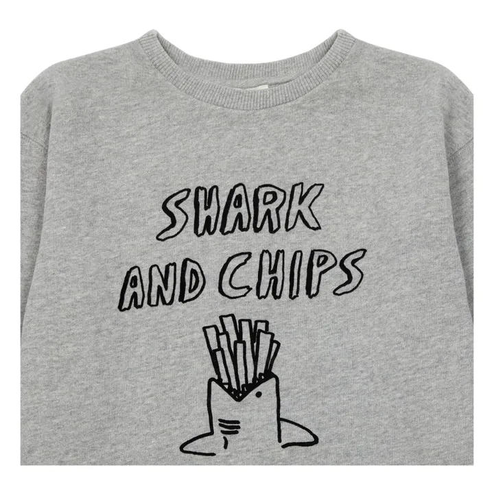 Sweatshirt Sharks and Chips | Grau Meliert- Produktbild Nr. 1