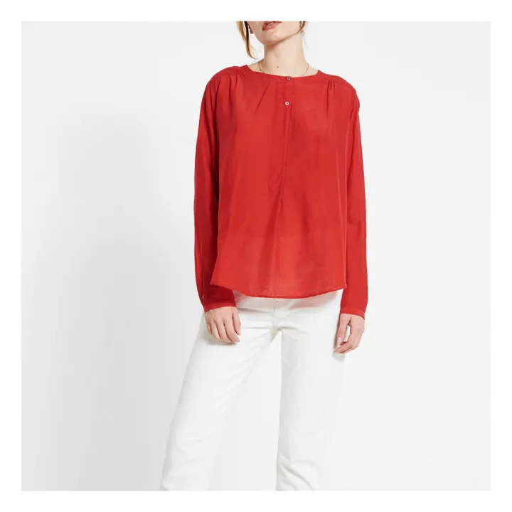 Blusa Algodón Seda | Rojo- Imagen del producto n°2