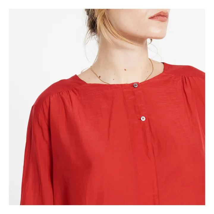 Blusa Algodón Seda | Rojo- Imagen del producto n°4