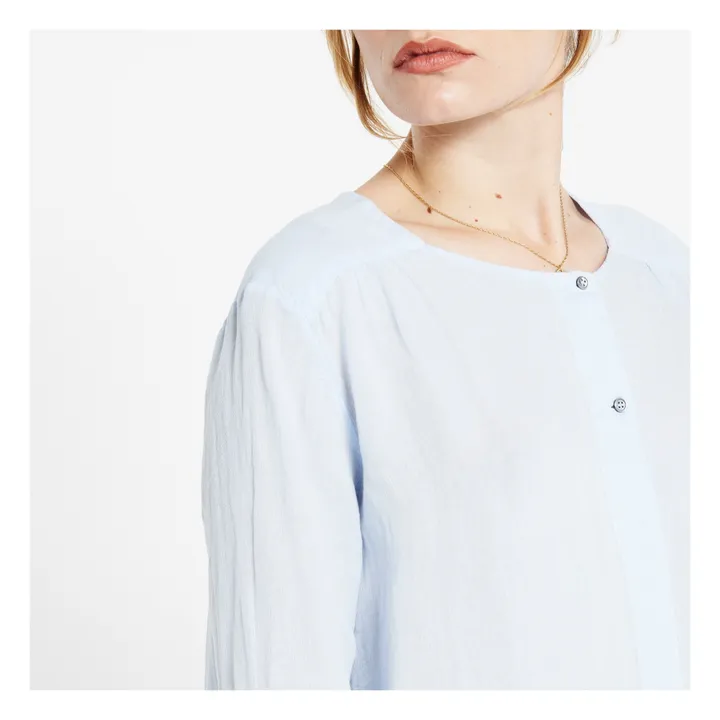 Blusa Cuello Abotonado | Azul Cielo- Imagen del producto n°4