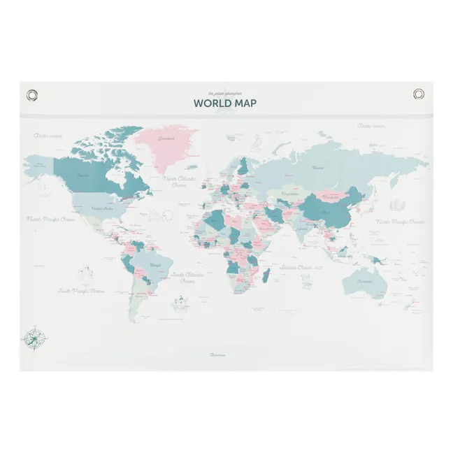World map poster - English - 70x90 cm