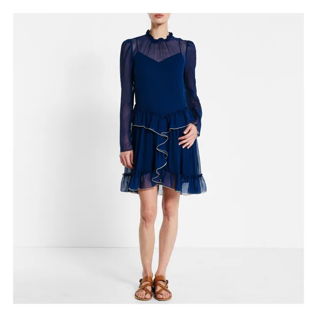 Silk Dress  | Navy blue