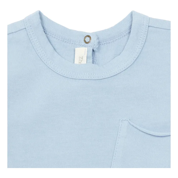T-Shirt mit Tasche | Hellblau- Produktbild Nr. 1